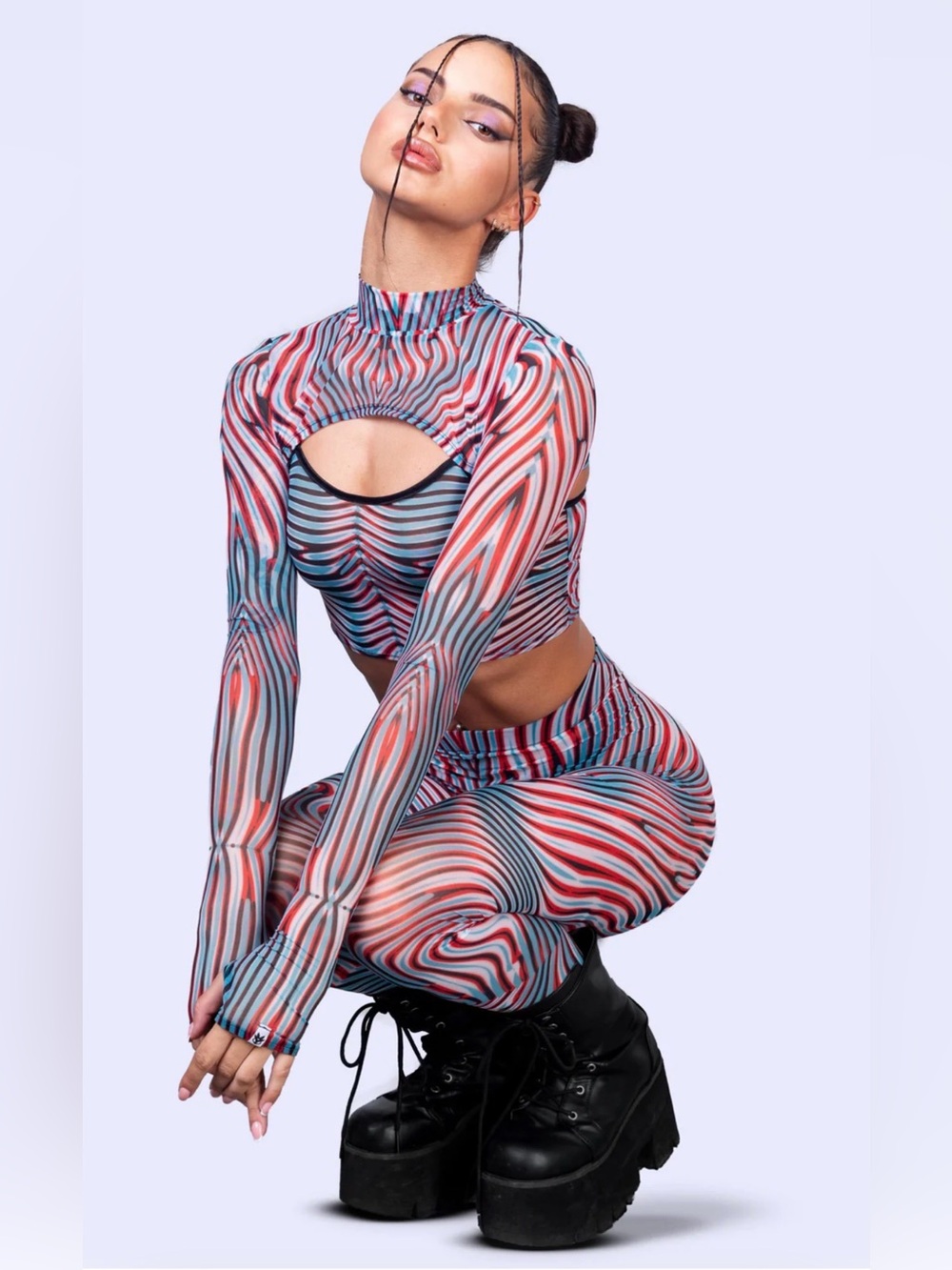 Badinka Iris Mesh 3 Piece Set Rave Fit Size Small